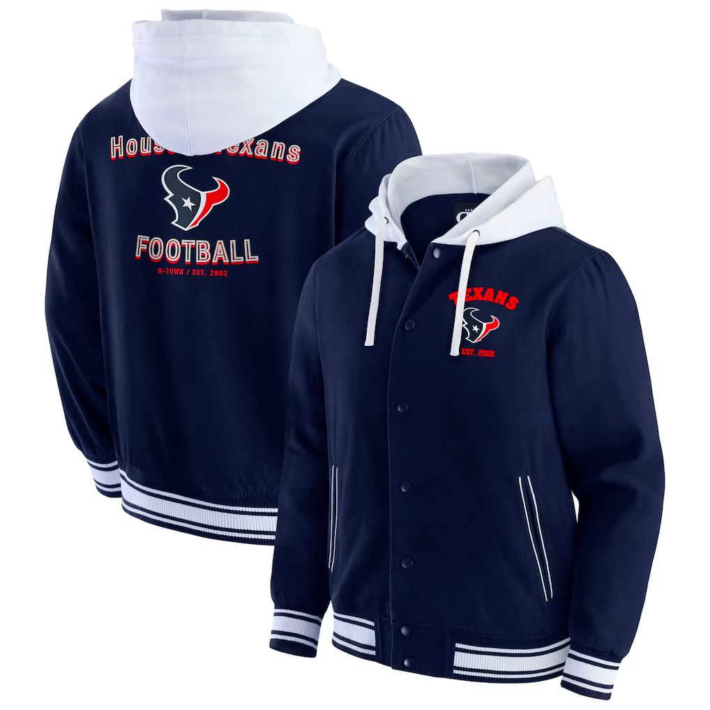 Men 2026 NFL Houston Texans  jacket hoodie Blue 011